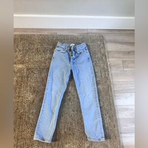 AGOLDE Riley high-rise straight crop light wash button fly jeans size 26